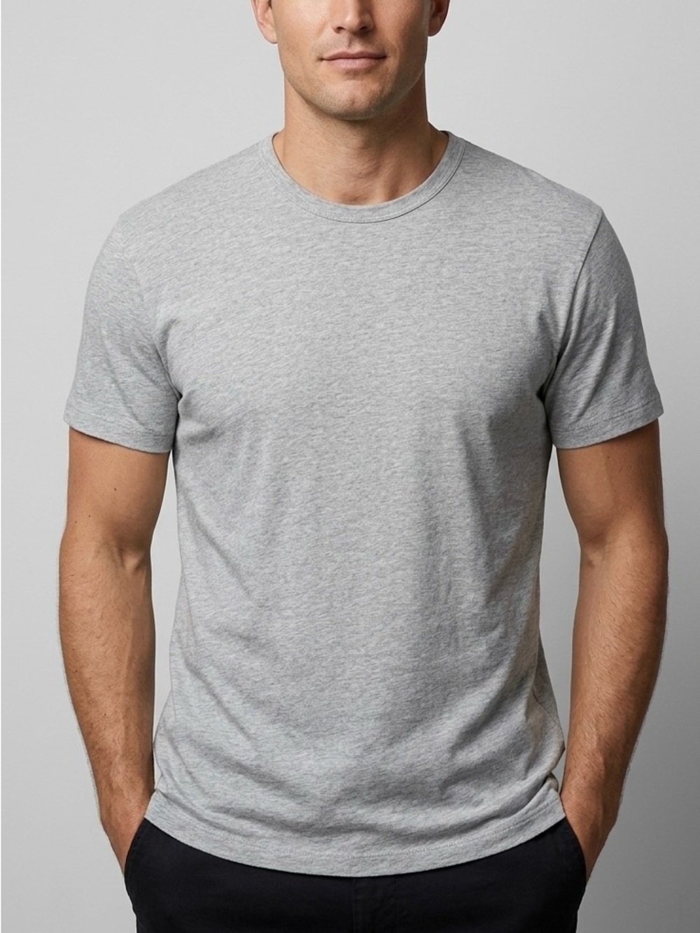 James Perse Heather Grey Short Sleeve Crew Neck T-Shirt Size 3 Quiet Luxury Tee
